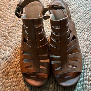 FRANCO SARTO Brown Strappy Heels Size 8.5